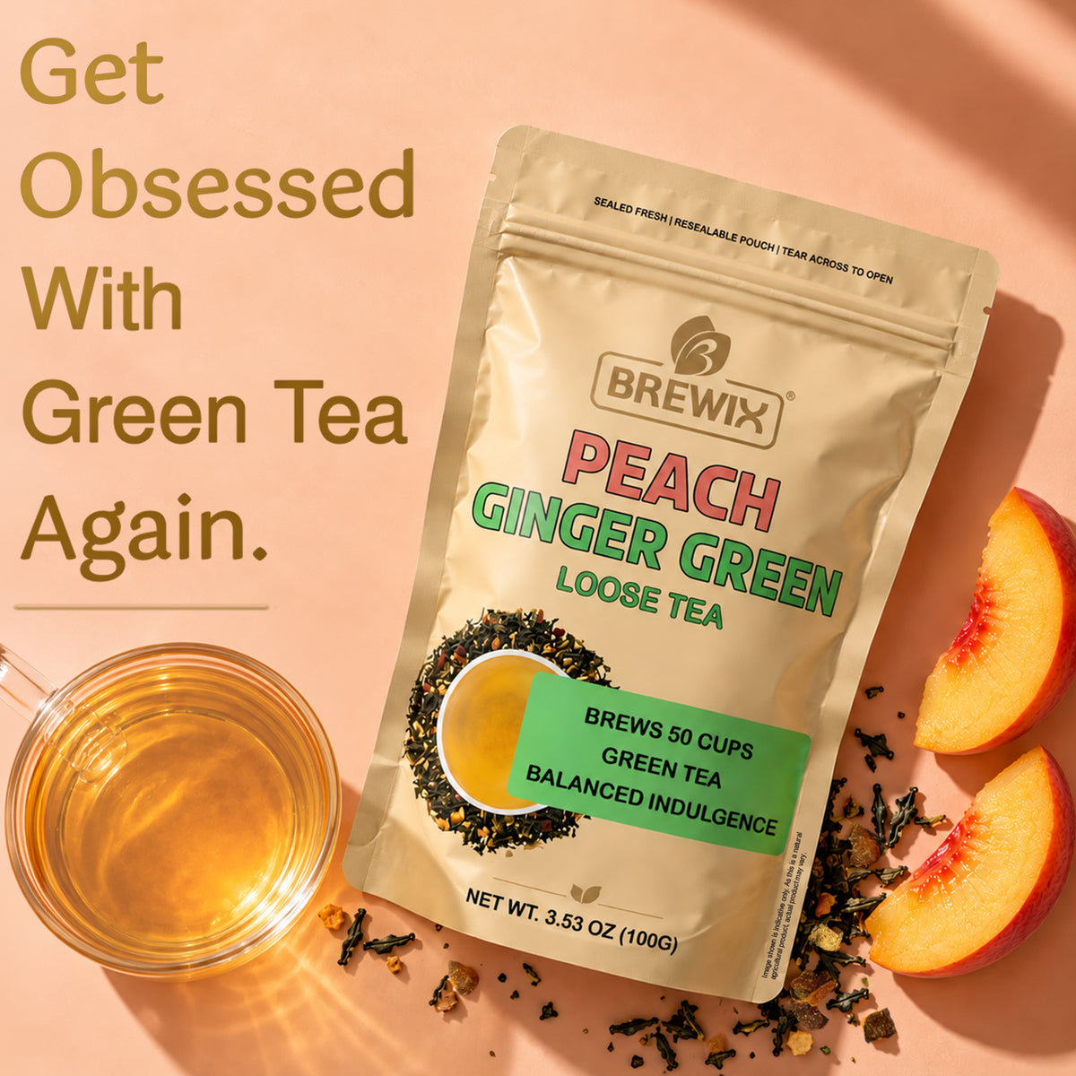 Peach Ginger Green Tea | A Peachy Little Pick-Me-Up