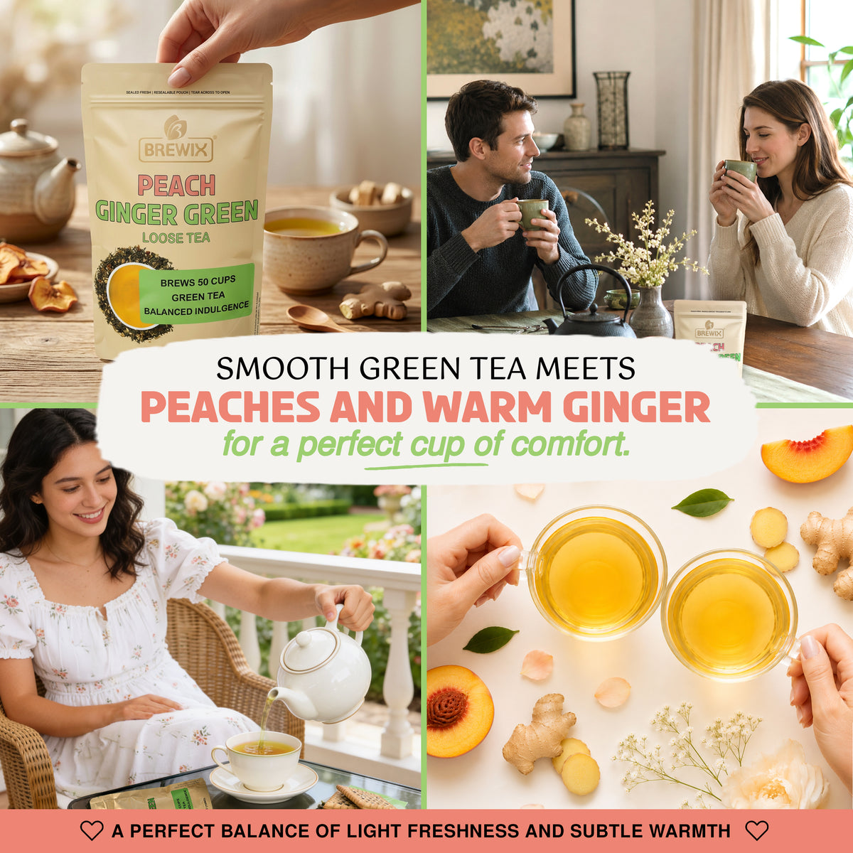Peach Ginger Green Tea | A Peachy Little Pick-Me-Up