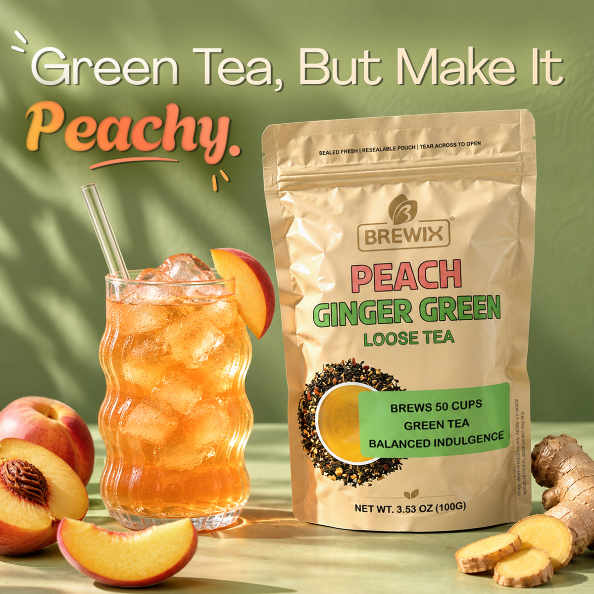 Peach Ginger Green Tea | A Peachy Little Pick-Me-Up
