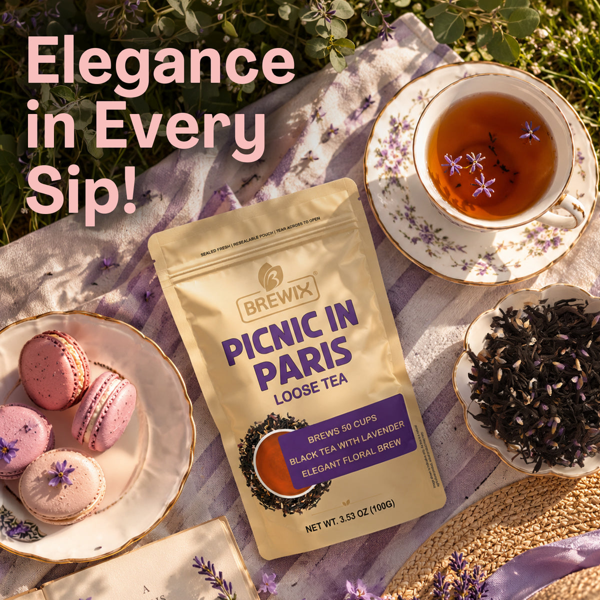 Picnic in Paris | A Whispered Romance of Rich black tea, Lavender, Bergamot, and Vanilla.