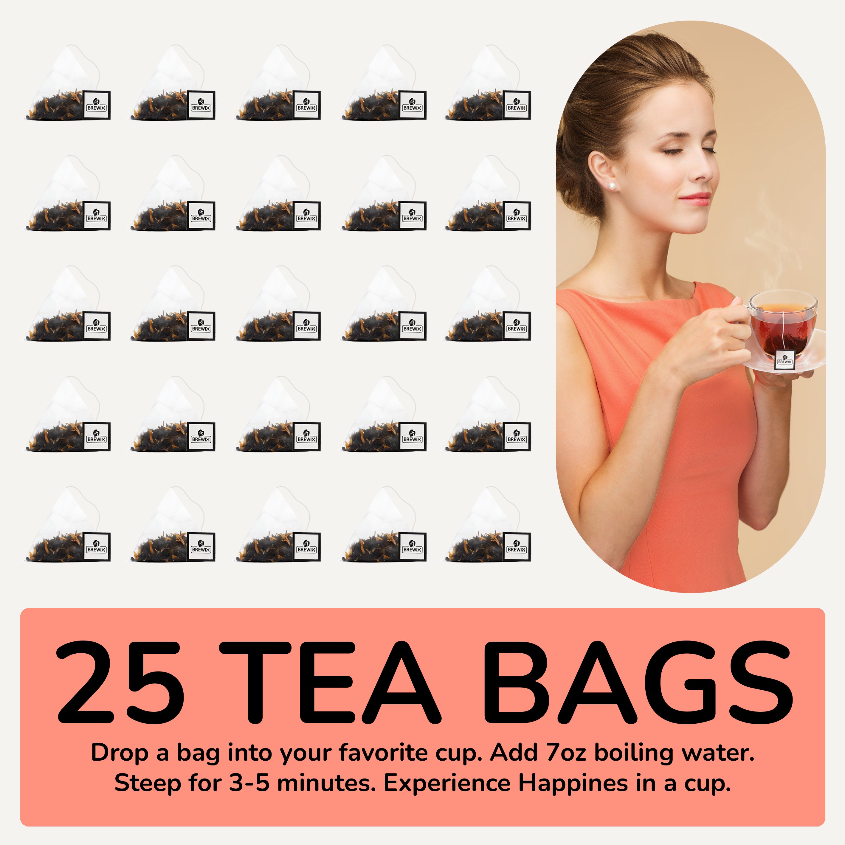 Peach Black Tea, 25 Pyramid Bags