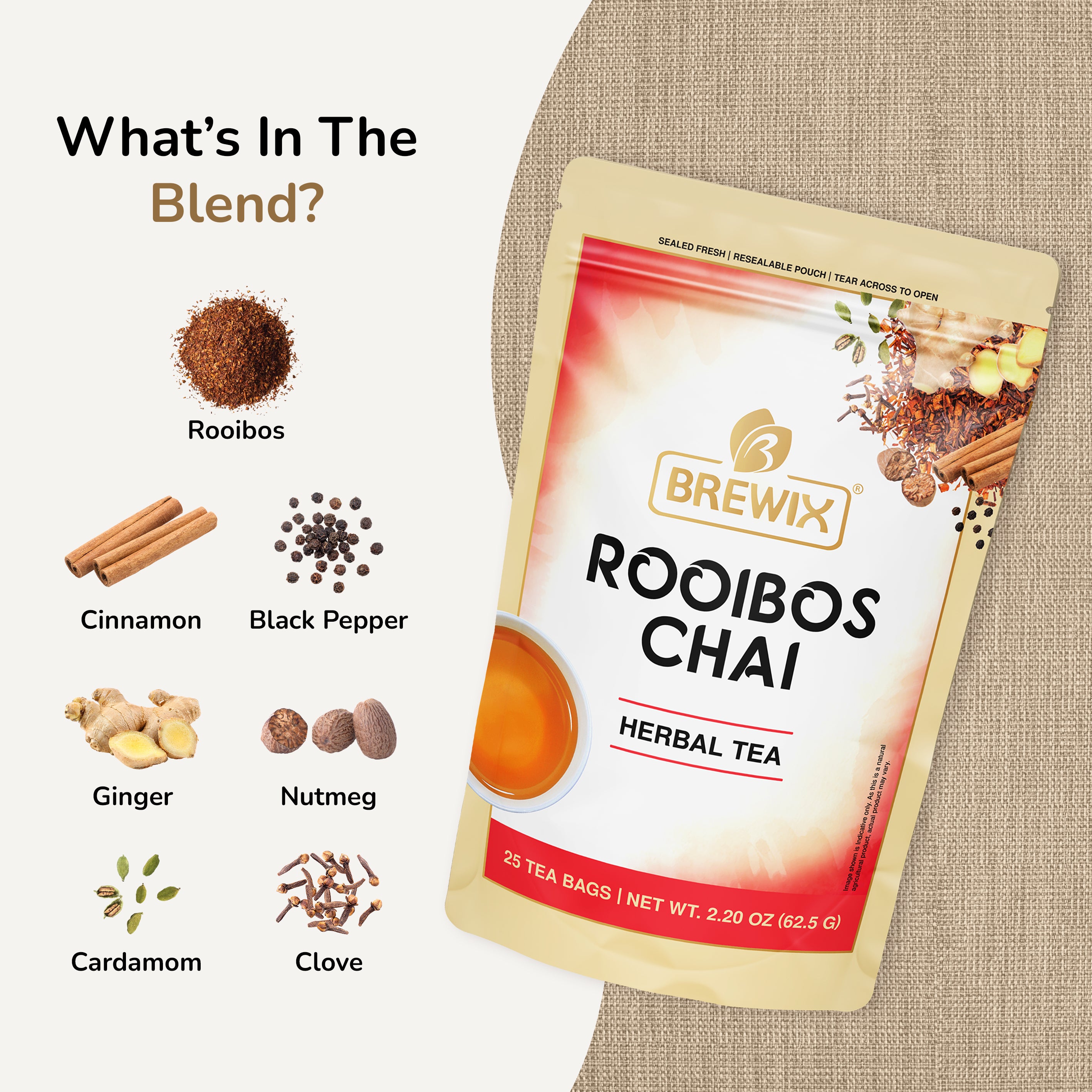 Rooibos Chai Herbal Tea - Spiced Red South African Tea