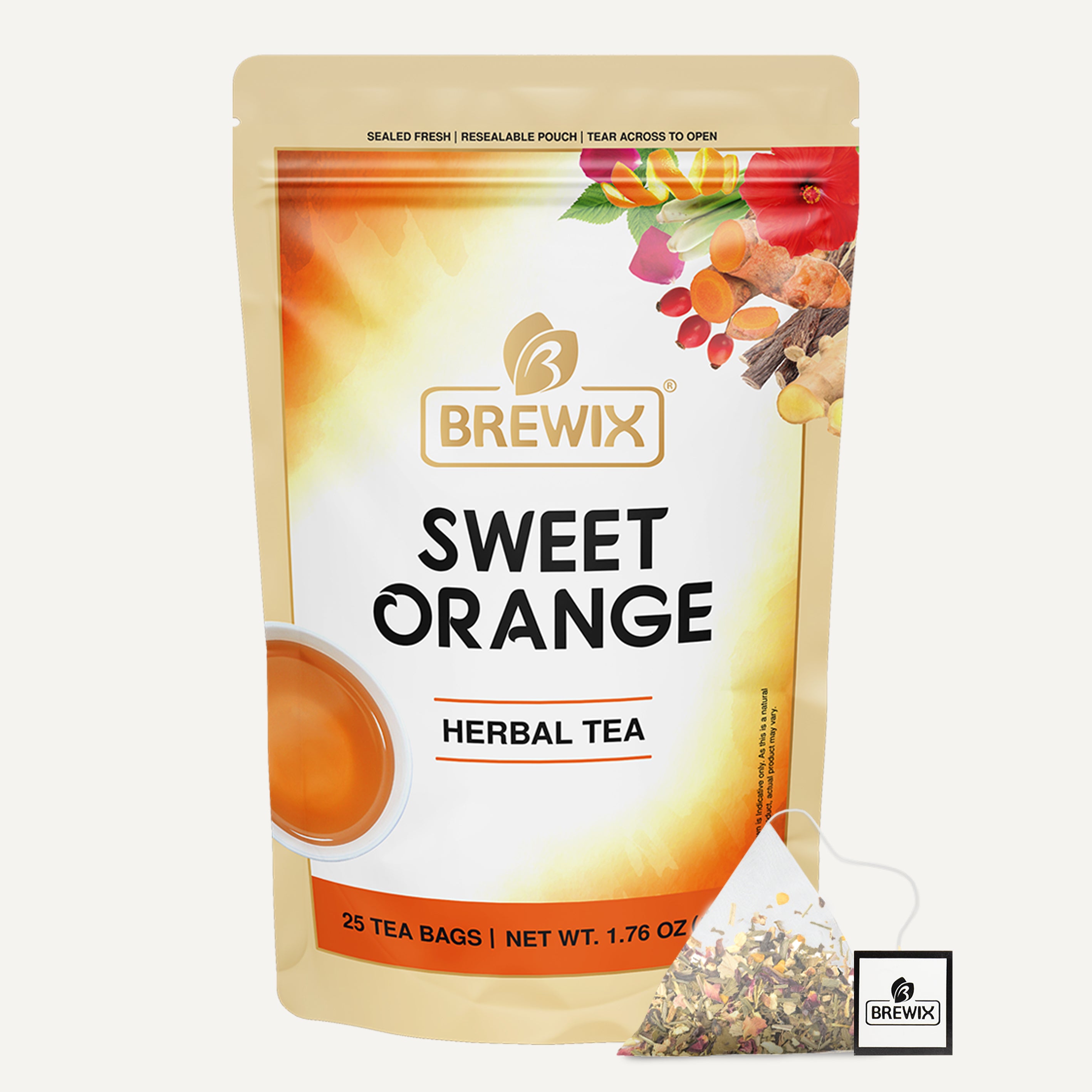 Sweet Orange Hibiscus Herbal Tea - Overall Wellness, packed with botanical goodness.