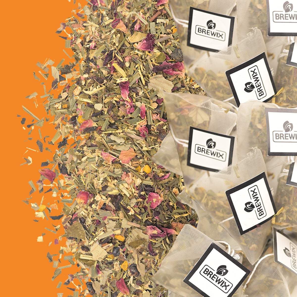 Sweet Orange Hibiscus Herbal Tea - Overall Wellness, packed with botanical goodness.