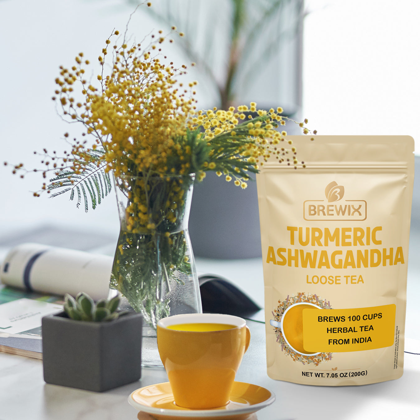 Turmeric Ashwagandha Herbal Tea Tissane, 7.05 oz Loose Tea